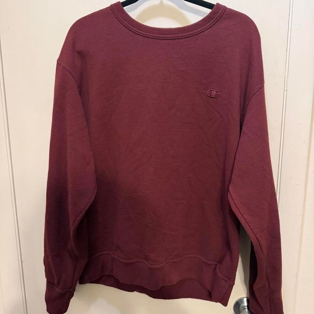 Champion Men's Burgundy and Red Sweatshirt